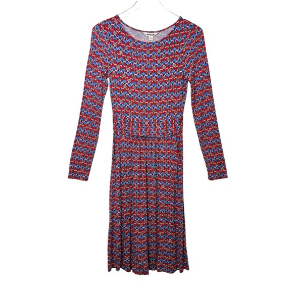 BODEN Abigail Long Sleeve Knit Jersey Women’s Geo Print Dress Sz 2 Regular - Picture 2 of 10